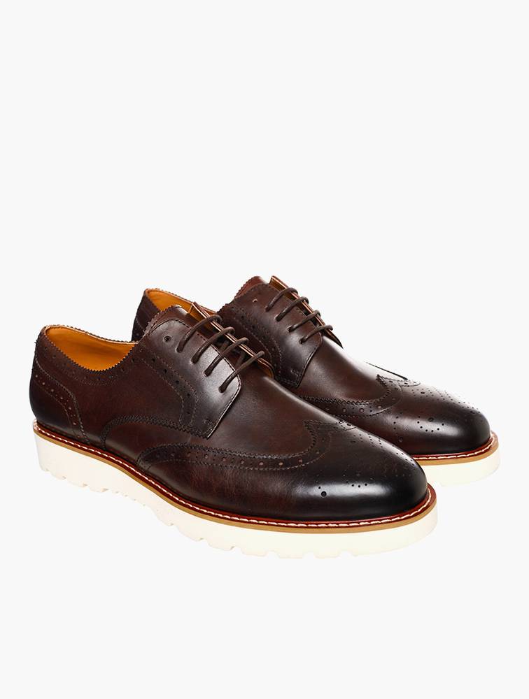 MyRunway Shop Tread + Miller Chocolate & White Sole Smart Casual